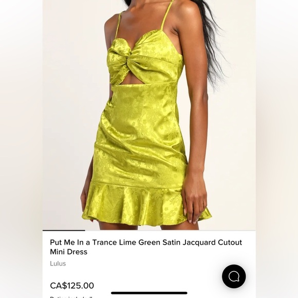 Put Me In a Trance Lime Green Satin Jacquard Cutout Mini Dress - Picture 9 of 13